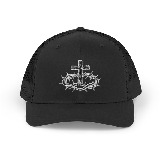 Cross & Thorns Hat – White Logo